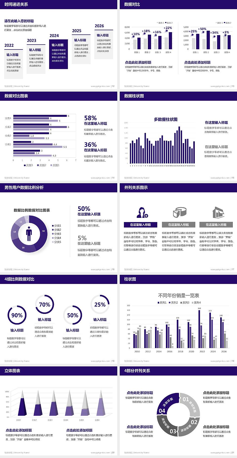 钦州学院硕士研究生/本科生毕业论文答辩/开题报告通用PPT模板下载4:3格式幻灯片预览图3