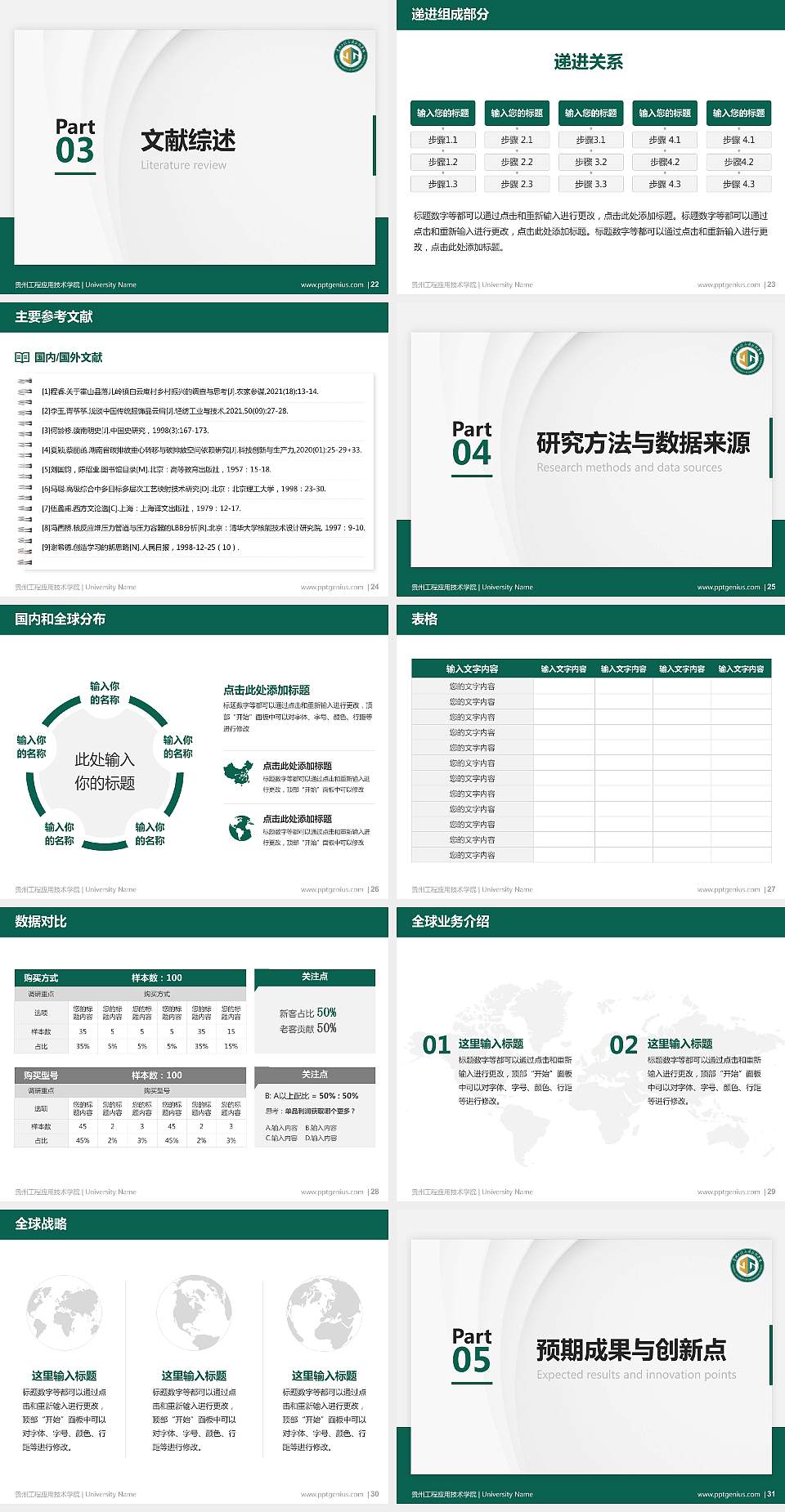 贵州工程应用技术学院硕士研究生/本科生毕业论文答辩/开题报告通用PPT模板下载4:3格式幻灯片预览图4