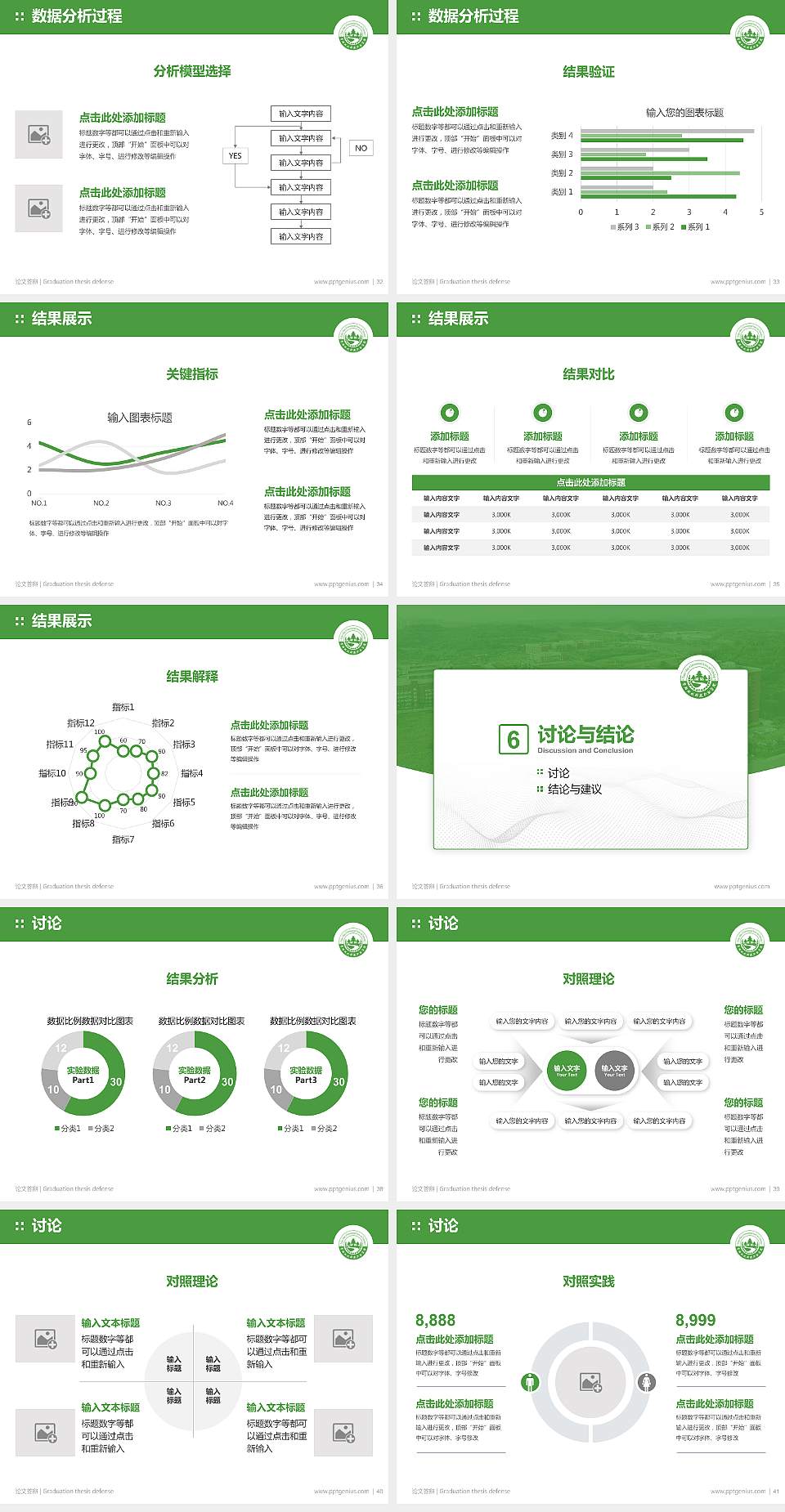 资阳环境科技职业学院论文答辩标准PPT模板4:3格式幻灯片预览图5