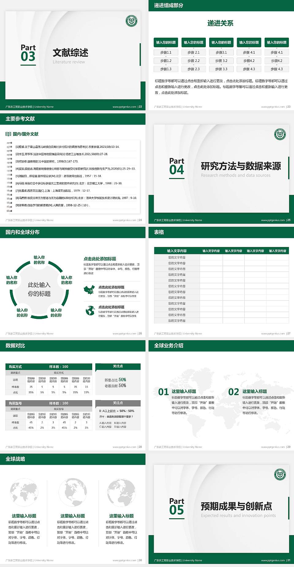 广东农工商职业技术学院硕士研究生/本科生毕业论文答辩/开题报告通用PPT模板下载4:3格式幻灯片预览图4