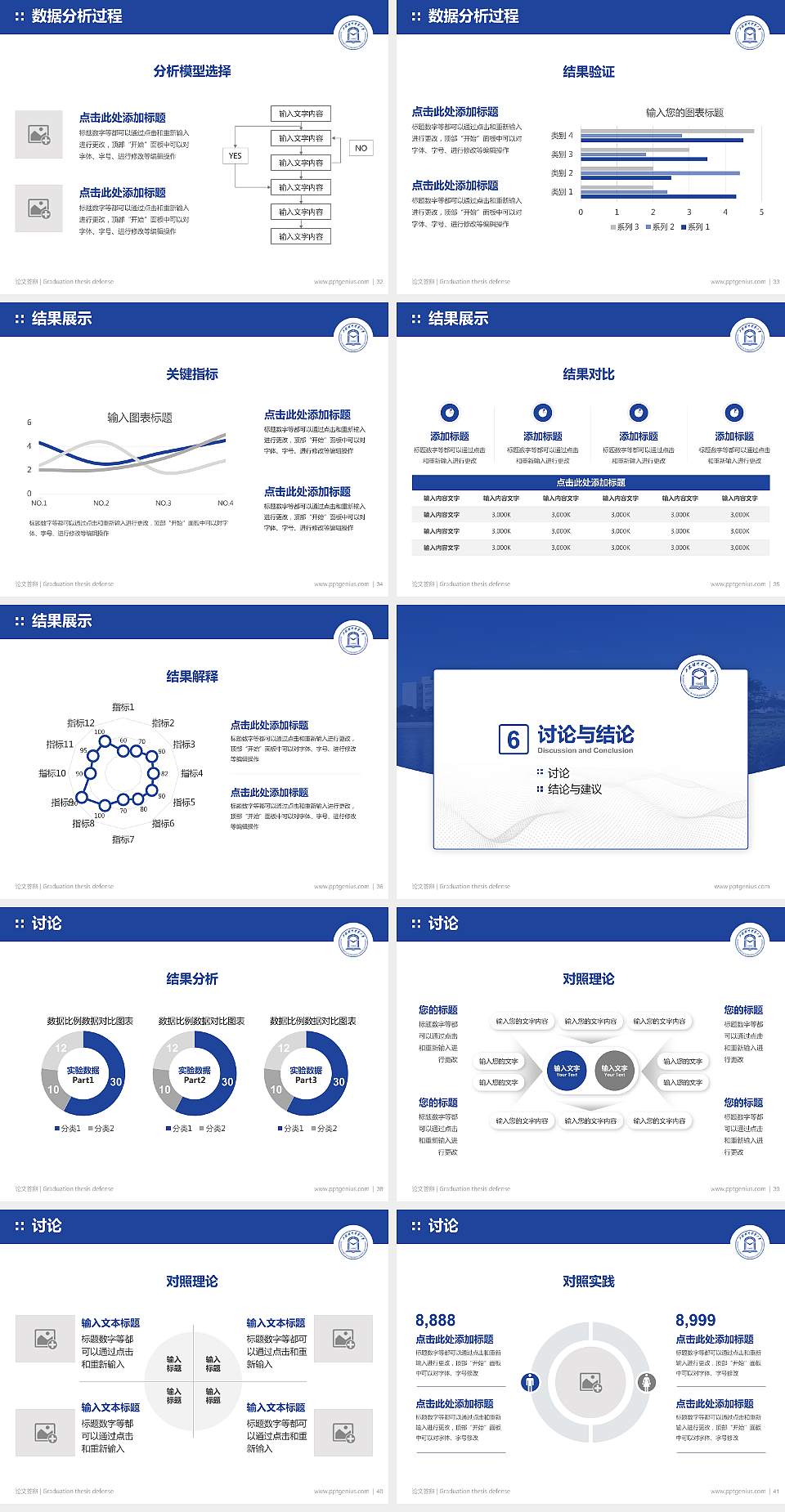 上海对外经贸大学论文答辩标准PPT模板4:3格式幻灯片预览图5