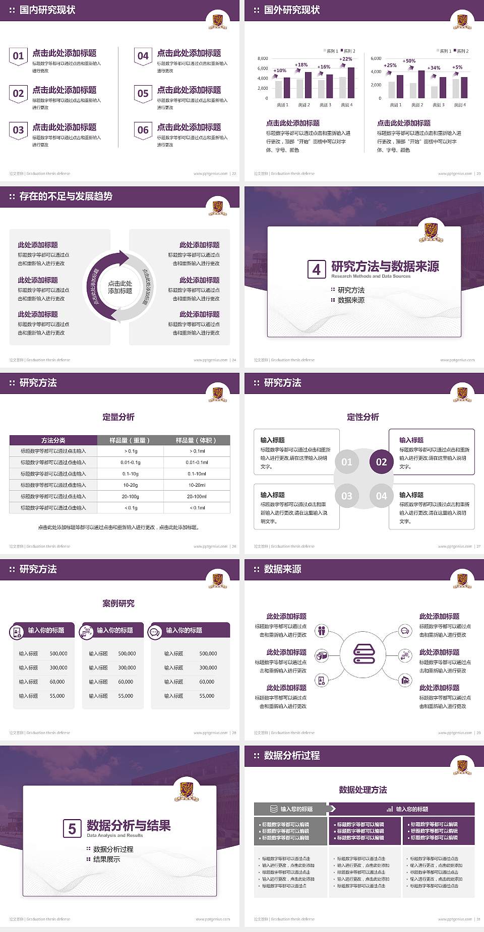 香港中文大学（深圳）论文答辩标准PPT模板4:3格式幻灯片预览图4