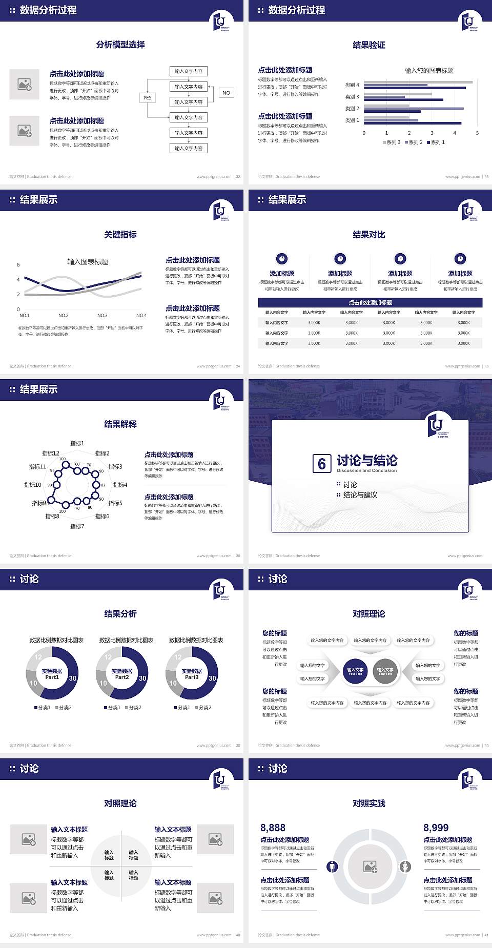 青岛城市学院论文答辩标准PPT模板4:3格式幻灯片预览图5