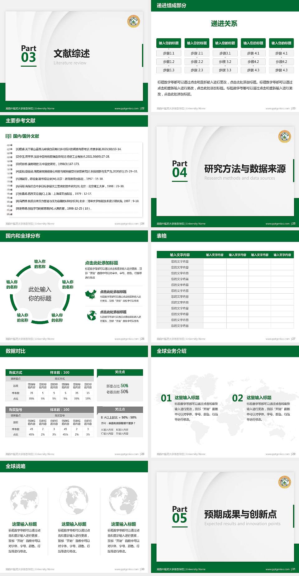 湖南中医药大学湘杏学院硕士研究生/本科生毕业论文答辩/开题报告通用PPT模板下载4:3格式幻灯片预览图4