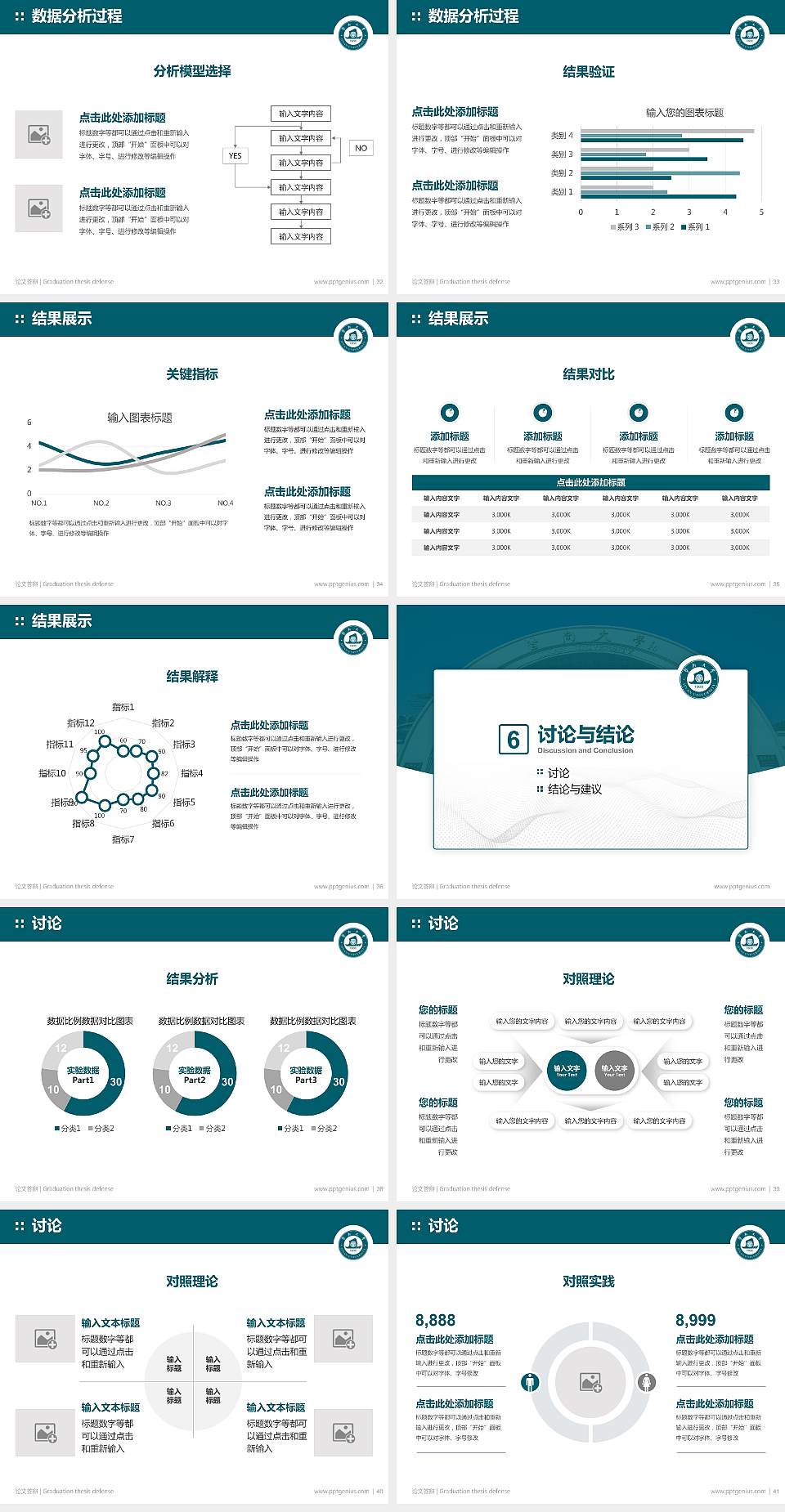 暨南大学论文答辩标准PPT模板4:3格式幻灯片预览图5