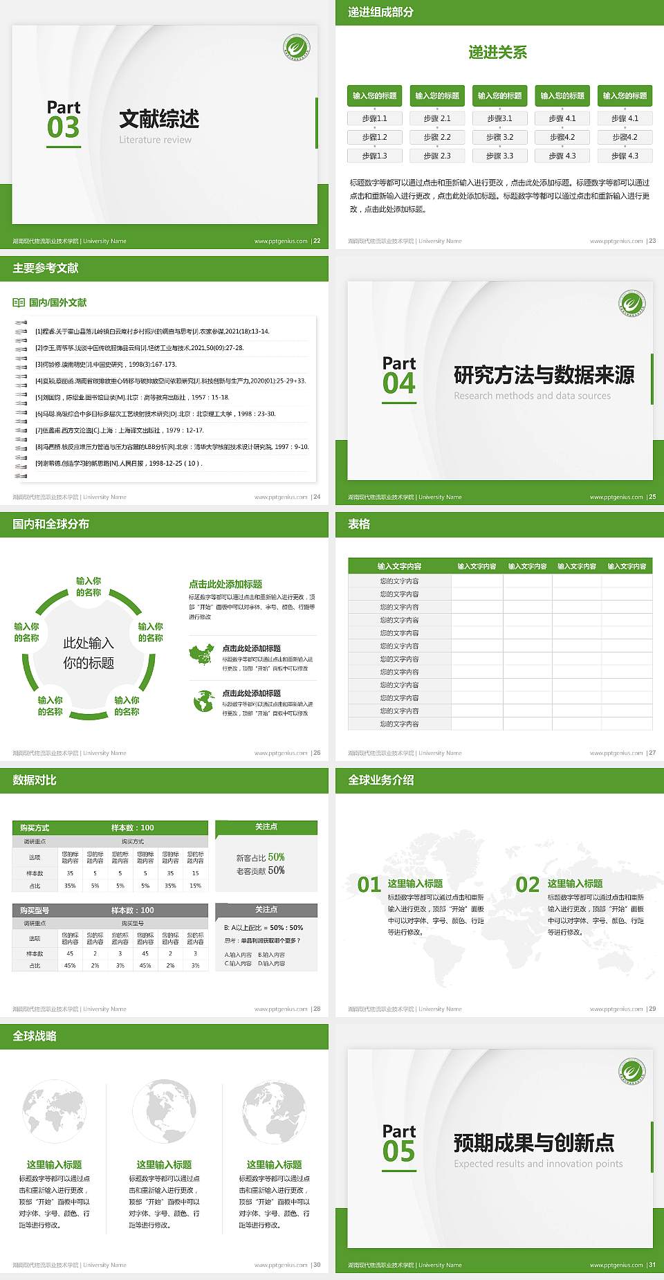 湖南现代物流职业技术学院硕士研究生/本科生毕业论文答辩/开题报告通用PPT模板下载4:3格式幻灯片预览图4