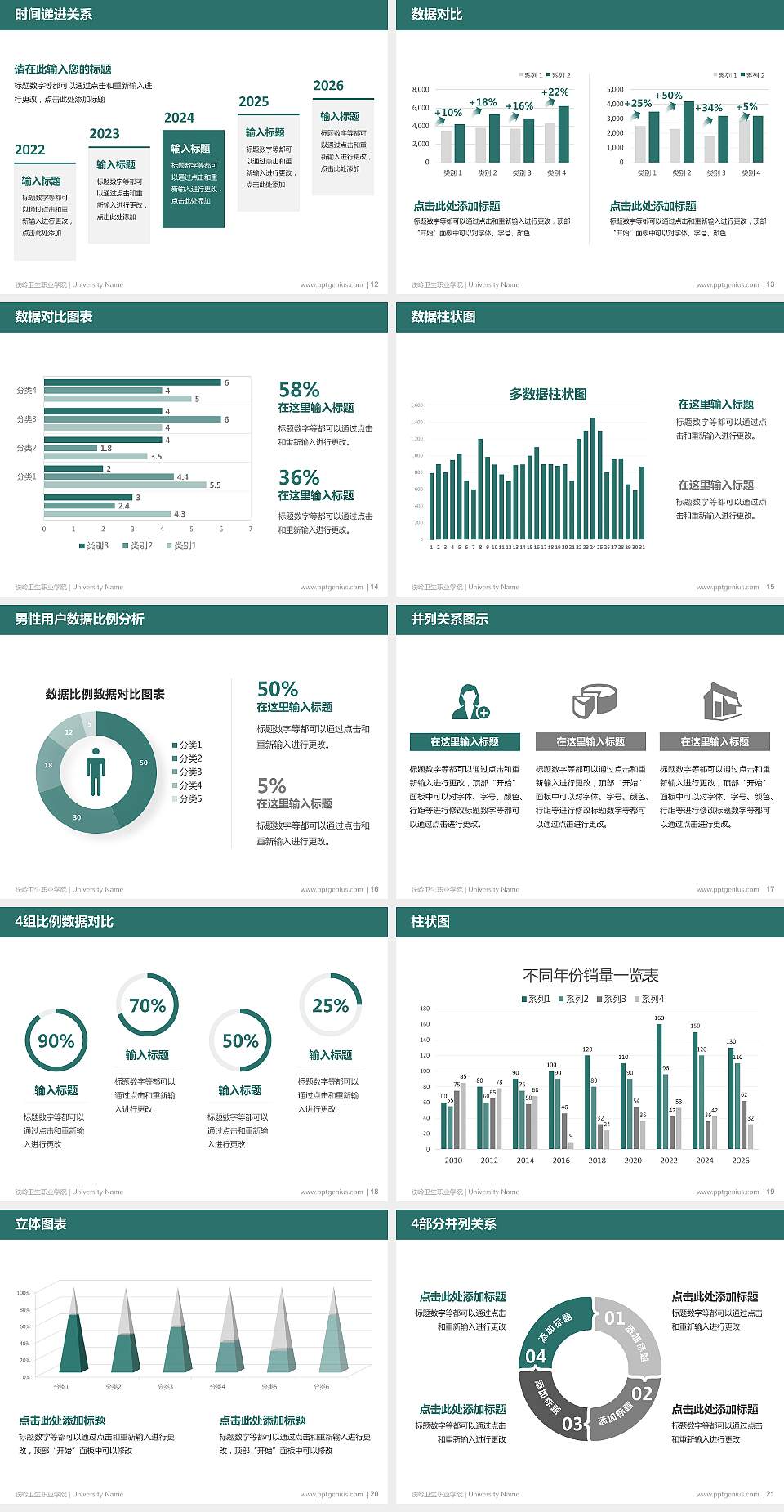 铁岭卫生职业学院硕士研究生/本科生毕业论文答辩/开题报告通用PPT模板下载4:3格式幻灯片预览图3