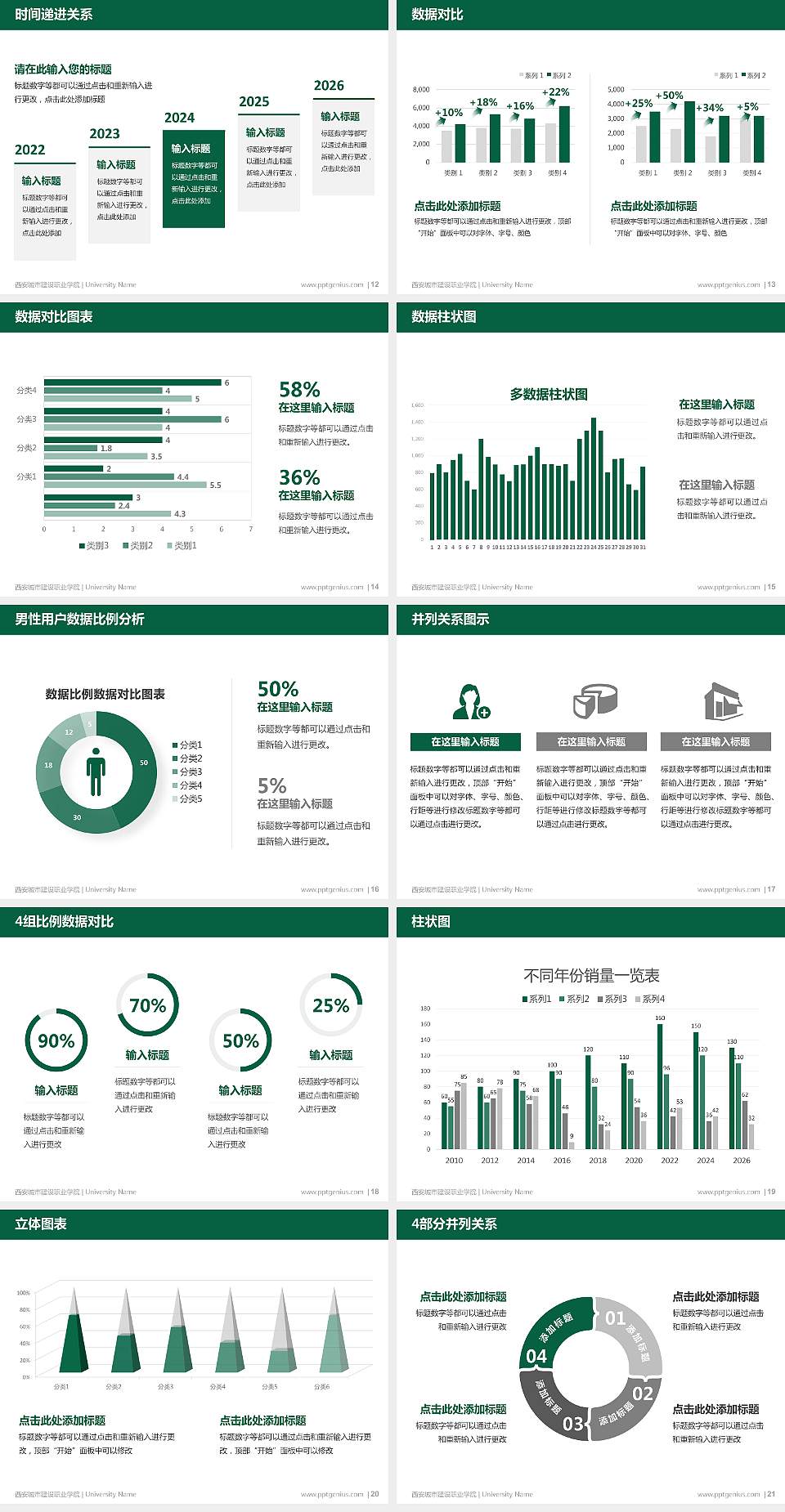 西安城市建设职业学院硕士研究生/本科生毕业论文答辩/开题报告通用PPT模板下载4:3格式幻灯片预览图3