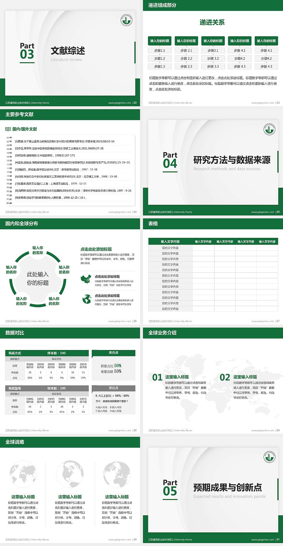江苏建筑职业技术学院硕士研究生/本科生毕业论文答辩/开题报告通用PPT模板下载4:3格式幻灯片预览图4