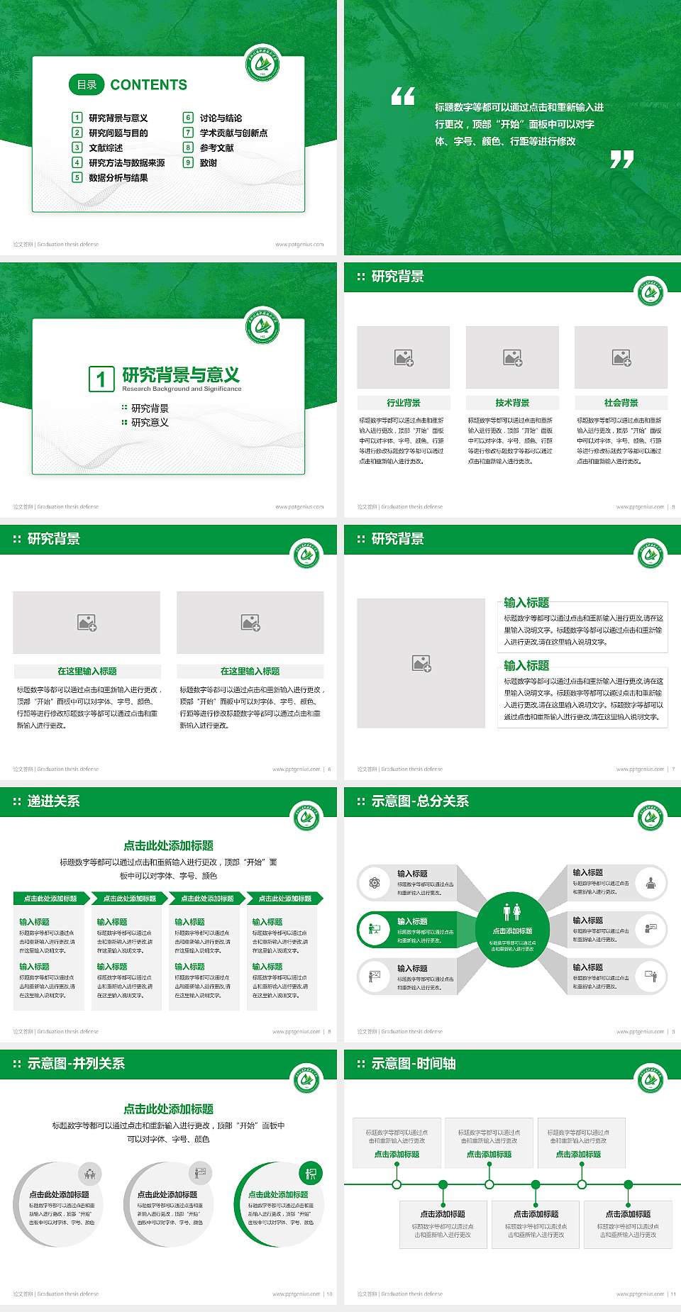 安徽林业职业技术学院论文答辩标准PPT模板4:3格式幻灯片预览图2