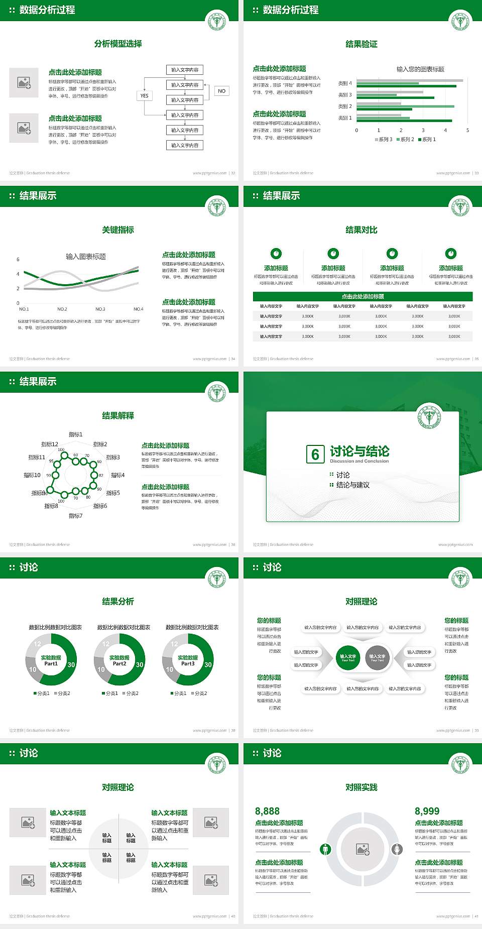 台湾中国医药大学论文答辩标准PPT模板4:3格式幻灯片预览图5