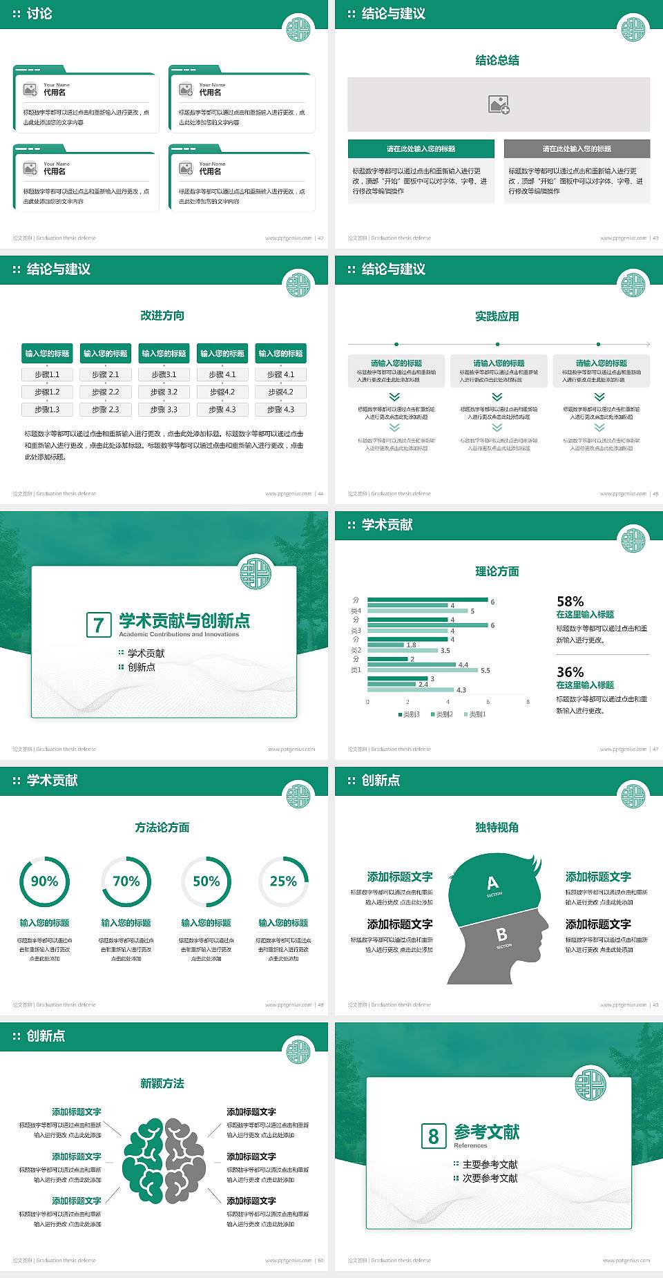 北京第二外国语学院中瑞酒店管理学院论文答辩标准PPT模板4:3格式幻灯片预览图6