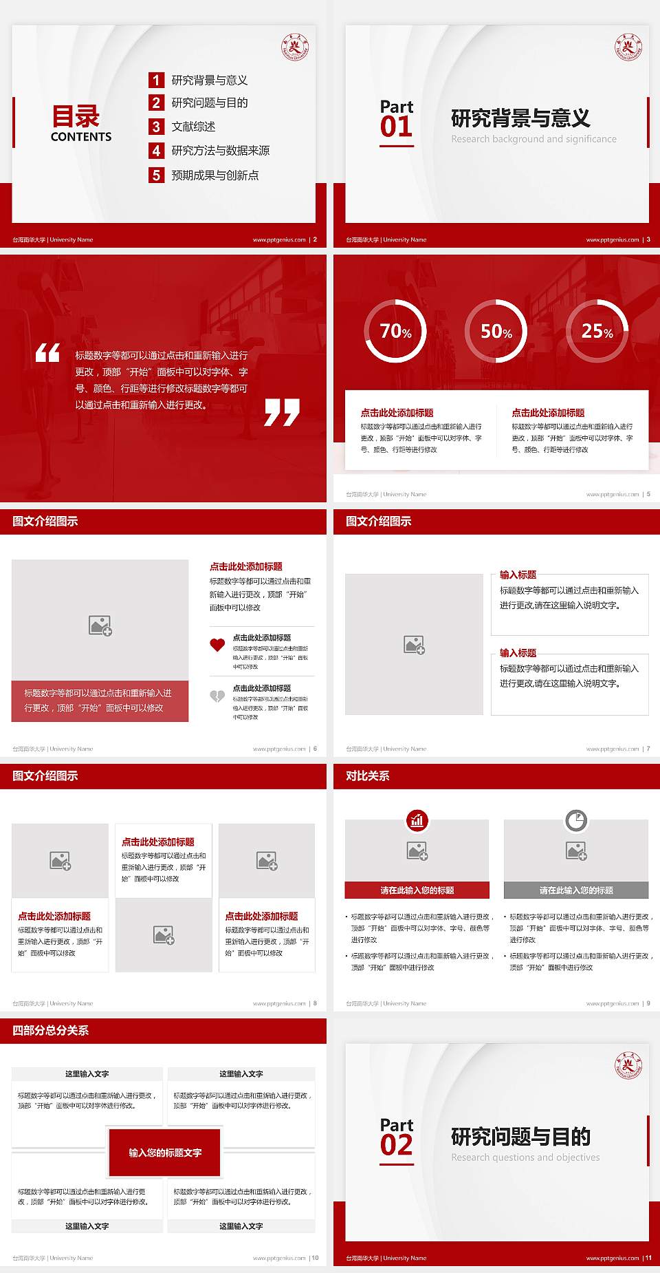 台湾南华大学硕士研究生/本科生毕业论文答辩/开题报告通用PPT模板下载4:3格式幻灯片预览图2