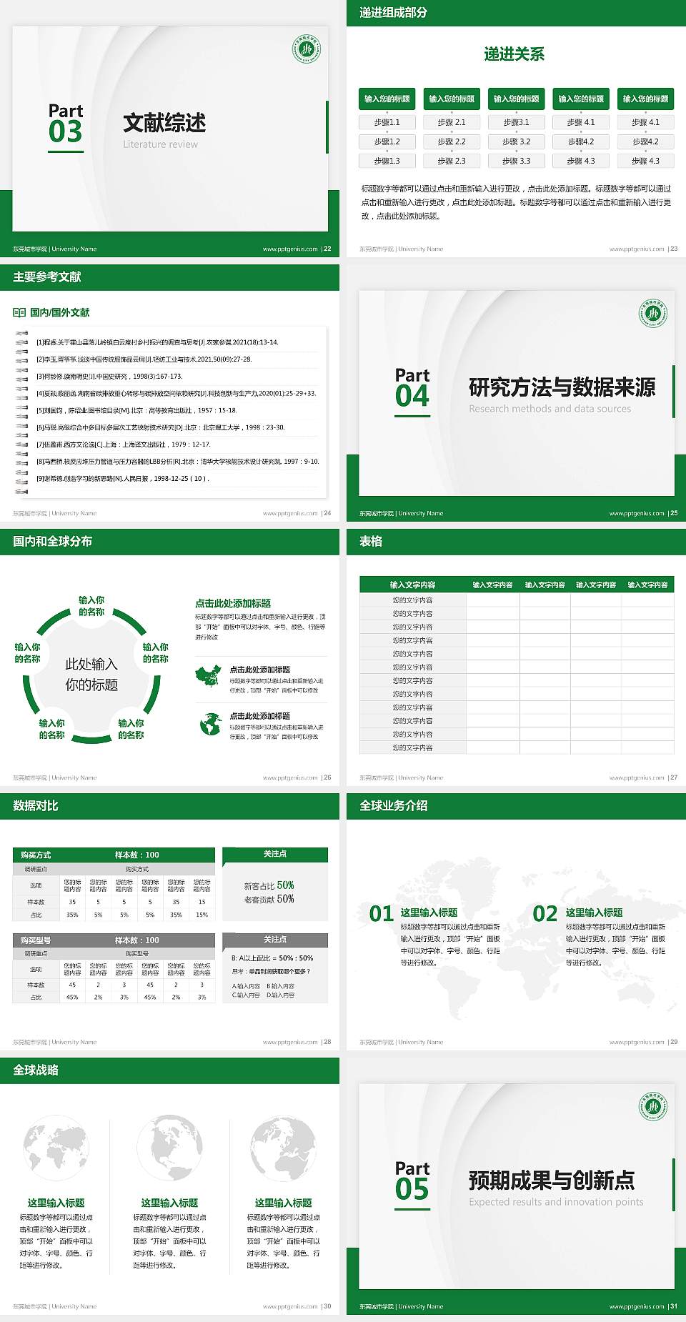 东莞城市学院硕士研究生/本科生毕业论文答辩/开题报告通用PPT模板下载4:3格式幻灯片预览图4