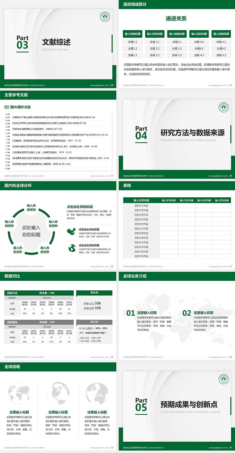 徐州幼儿师范高等专科学校硕士研究生/本科生毕业论文答辩/开题报告通用PPT模板下载4:3格式幻灯片预览图4