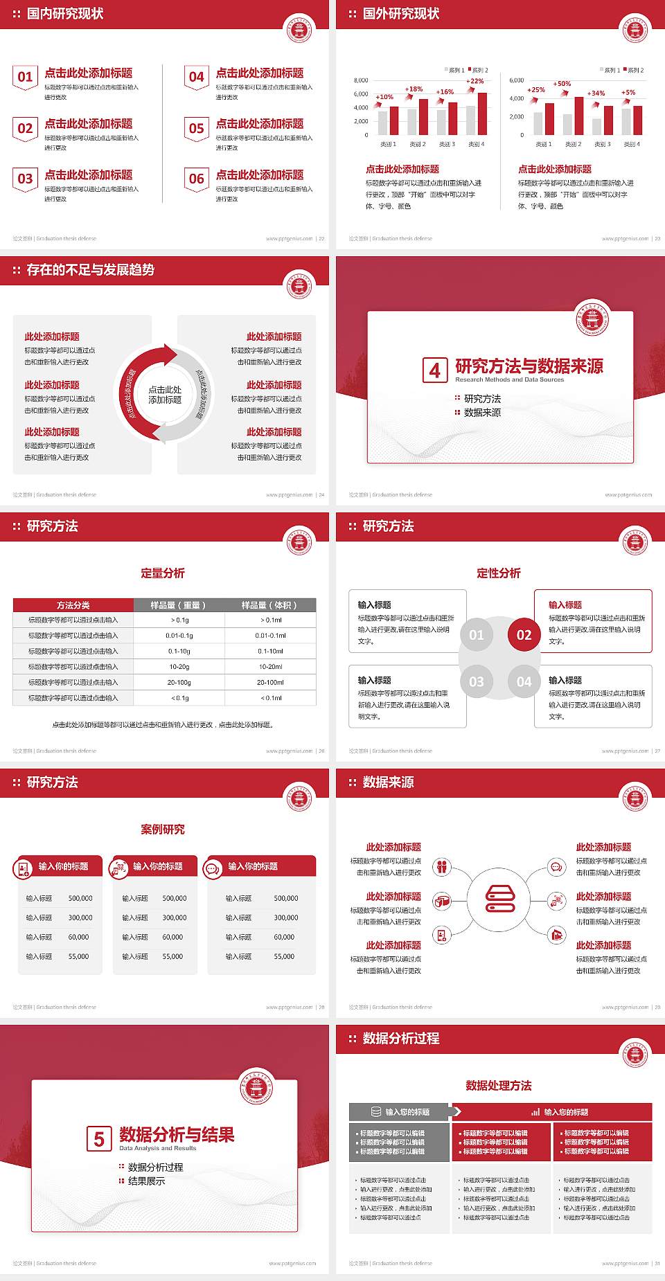 吕梁师范高等专科学校论文答辩标准PPT模板4:3格式幻灯片预览图4
