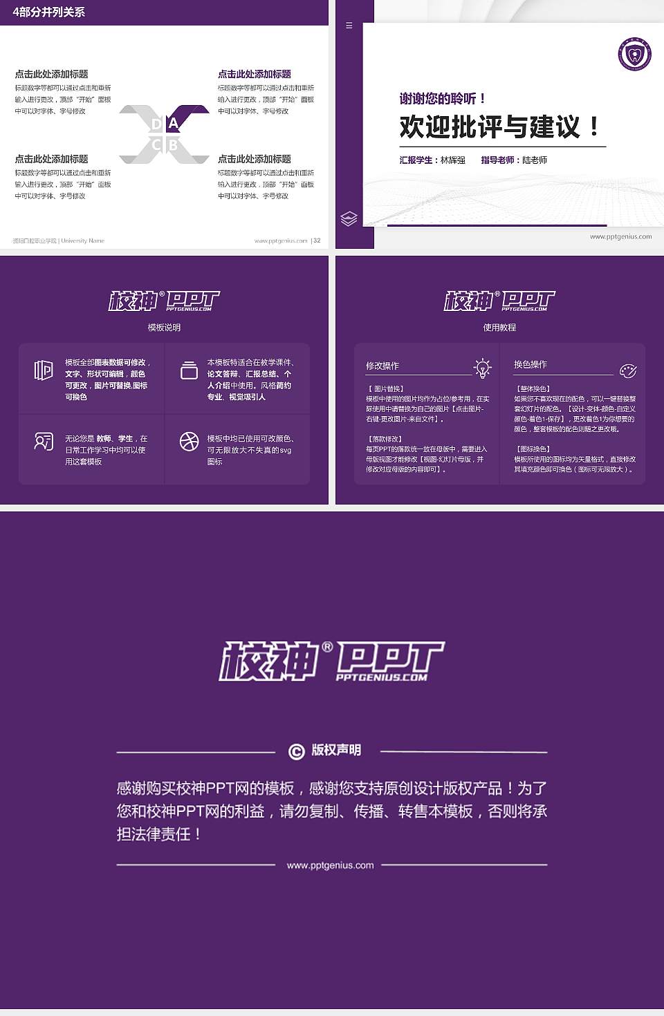 资阳口腔职业学院硕士研究生/本科生毕业论文答辩/开题报告通用PPT模板下载4:3格式幻灯片预览图5