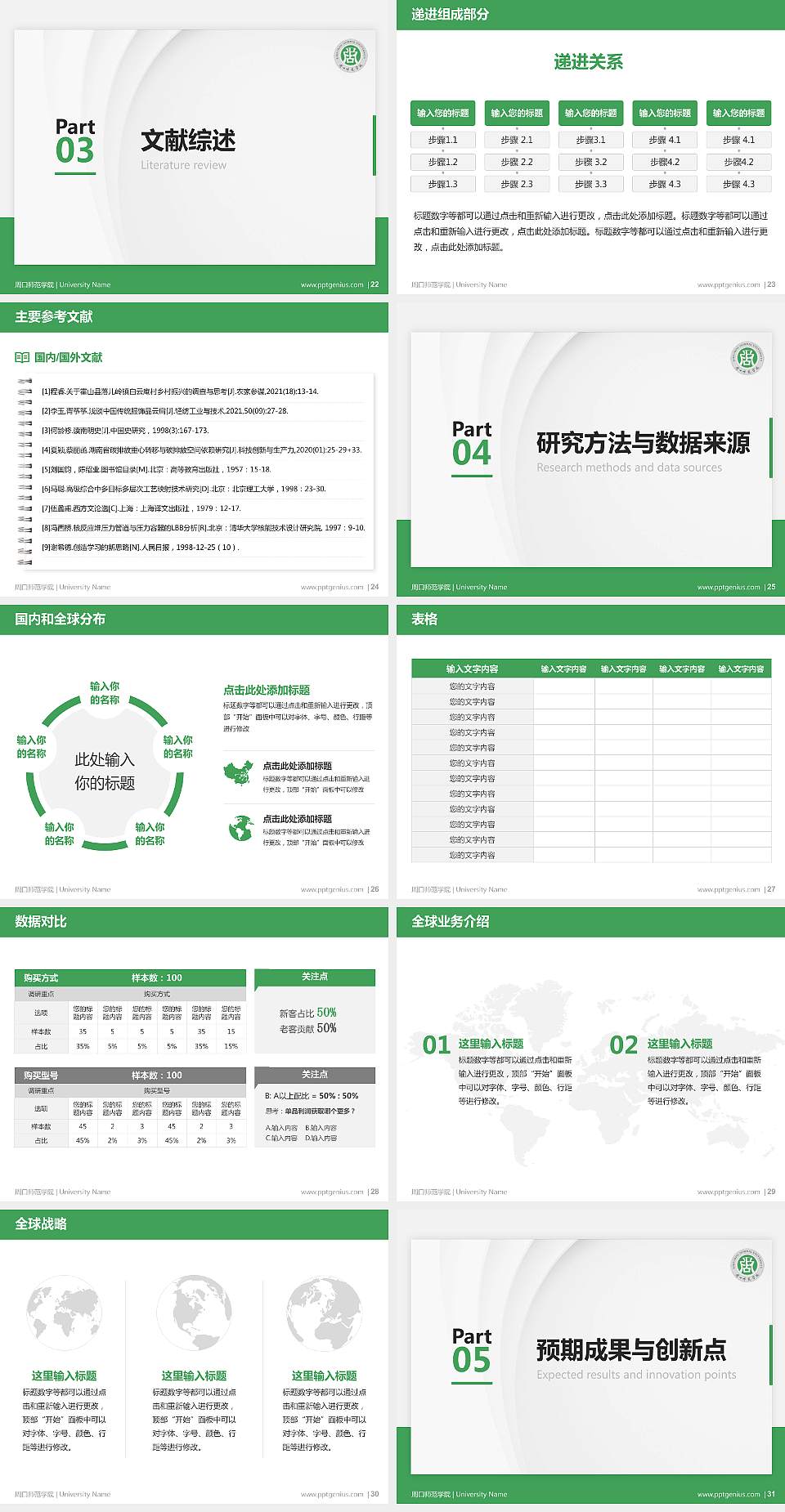 周口师范学院硕士研究生/本科生毕业论文答辩/开题报告通用PPT模板下载4:3格式幻灯片预览图4