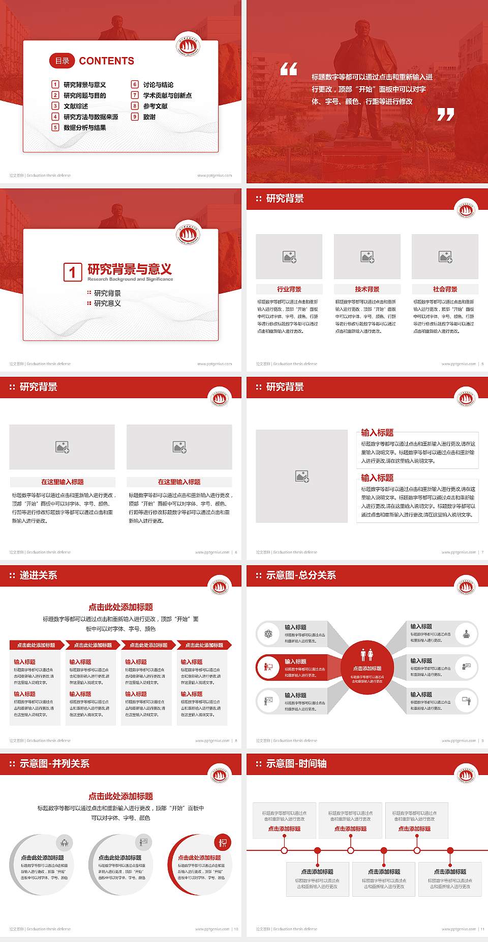 江门职业技术学院论文答辩标准PPT模板4:3格式幻灯片预览图2