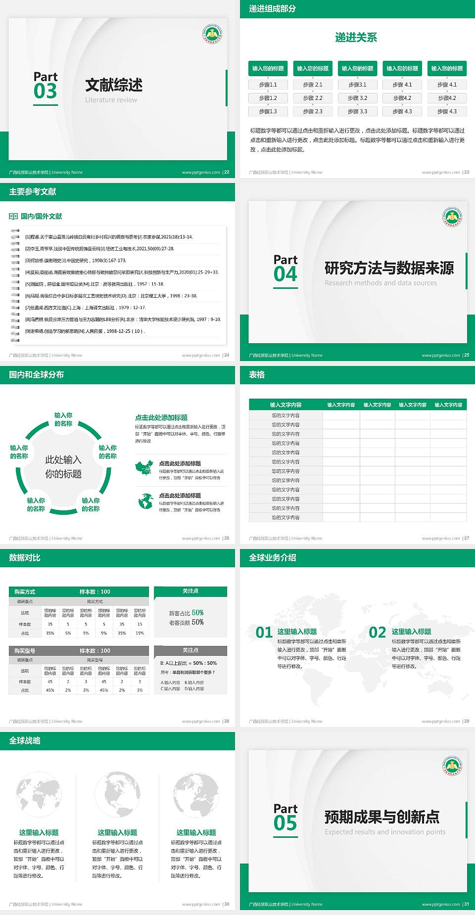 广西经贸职业技术学院硕士研究生/本科生毕业论文答辩/开题报告通用PPT模板下载4:3格式幻灯片预览图4