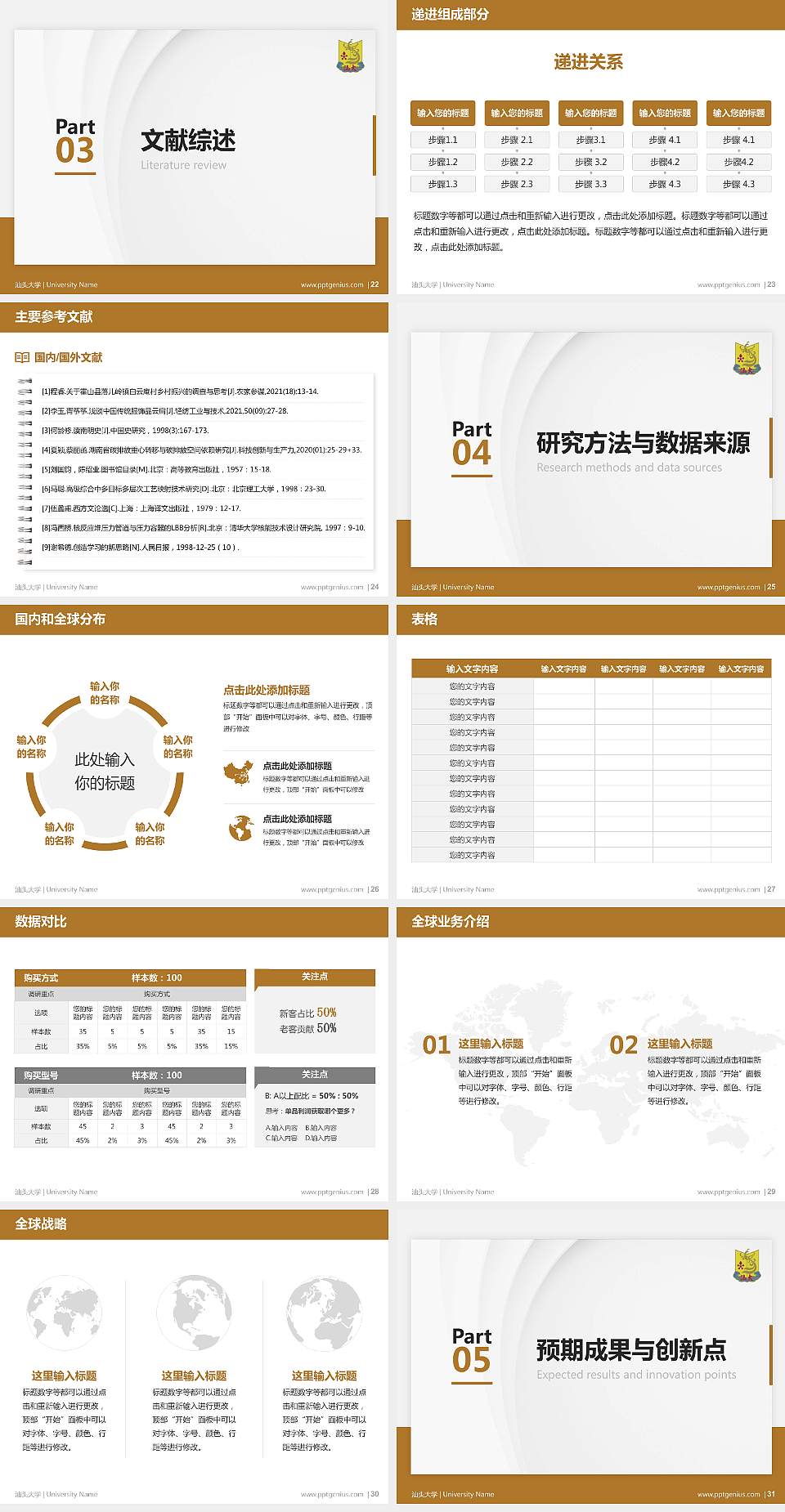 汕头大学硕士研究生/本科生毕业论文答辩/开题报告通用PPT模板下载4:3格式幻灯片预览图4