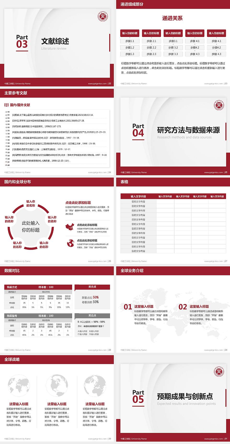 中原工学院硕士研究生/本科生毕业论文答辩/开题报告通用PPT模板下载4:3格式幻灯片预览图4