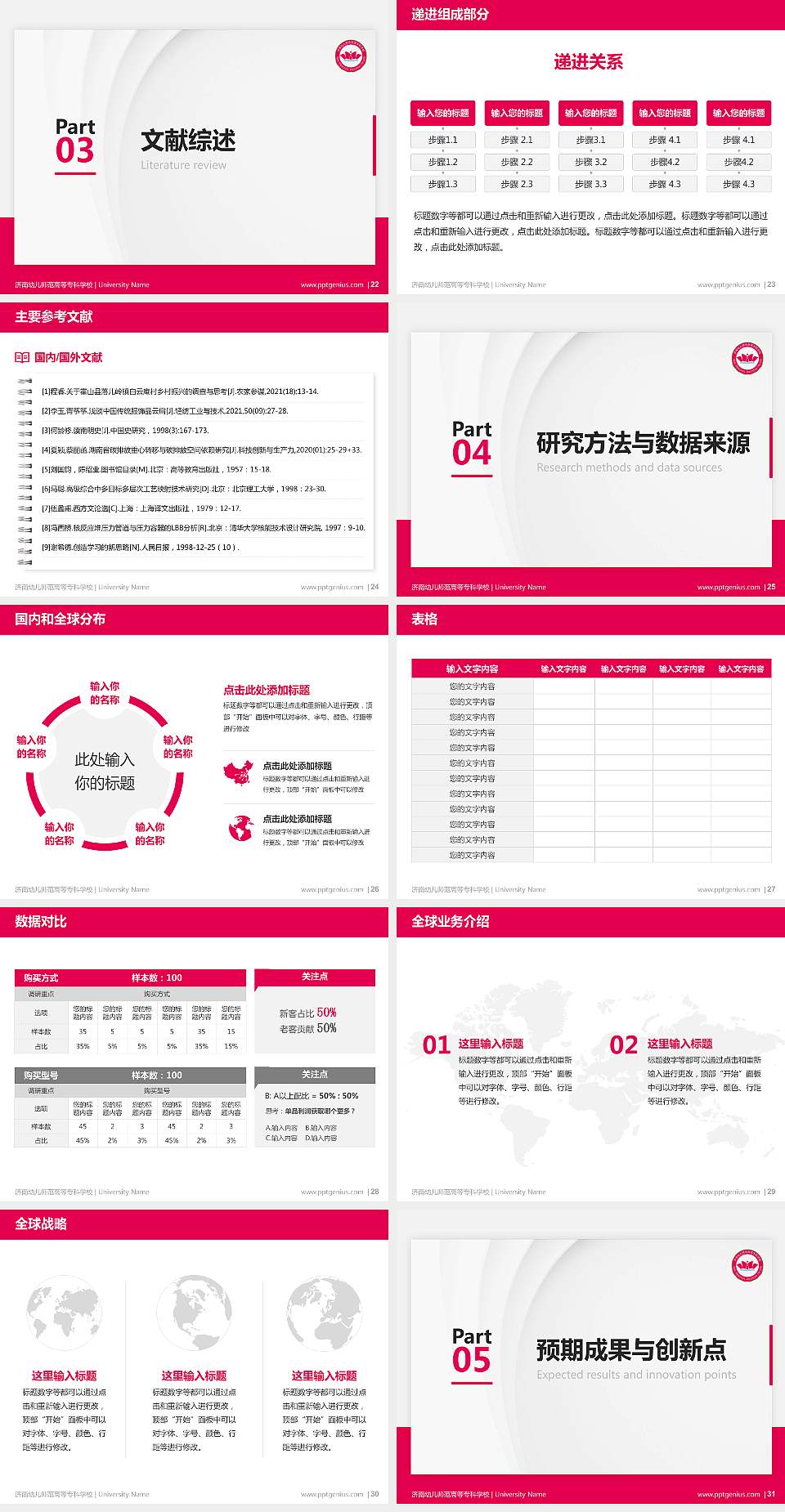 济南幼儿师范高等专科学校硕士研究生/本科生毕业论文答辩/开题报告通用PPT模板下载4:3格式幻灯片预览图4