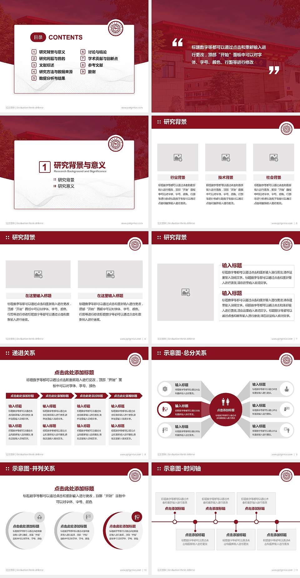 成都艺术职业大学论文答辩标准PPT模板4:3格式幻灯片预览图2