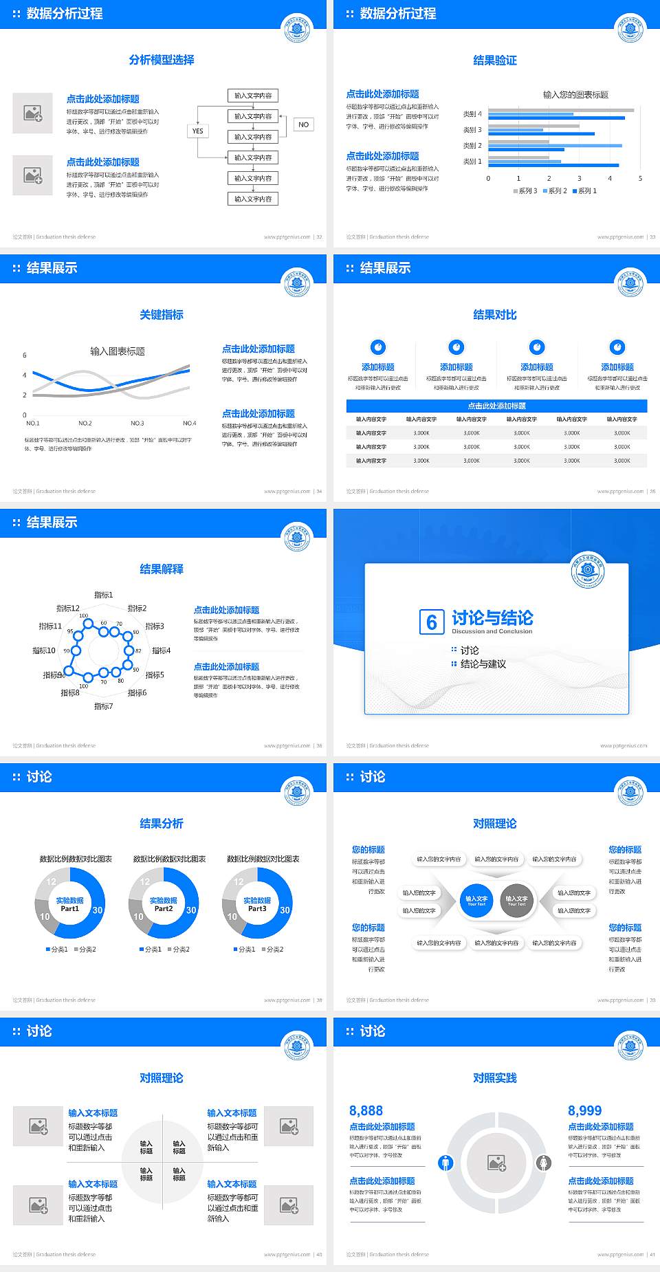 内蒙古工业职业学院论文答辩标准PPT模板4:3格式幻灯片预览图5