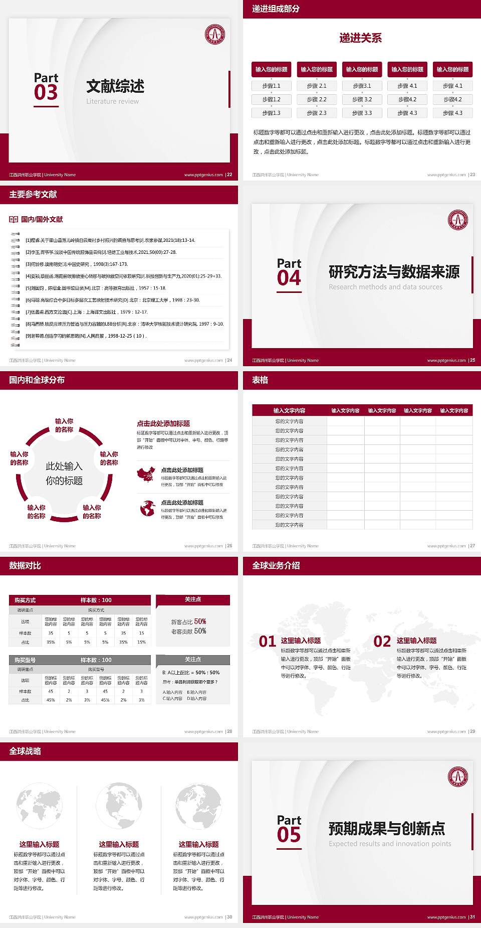 江西洪州职业学院硕士研究生/本科生毕业论文答辩/开题报告通用PPT模板下载4:3格式幻灯片预览图4