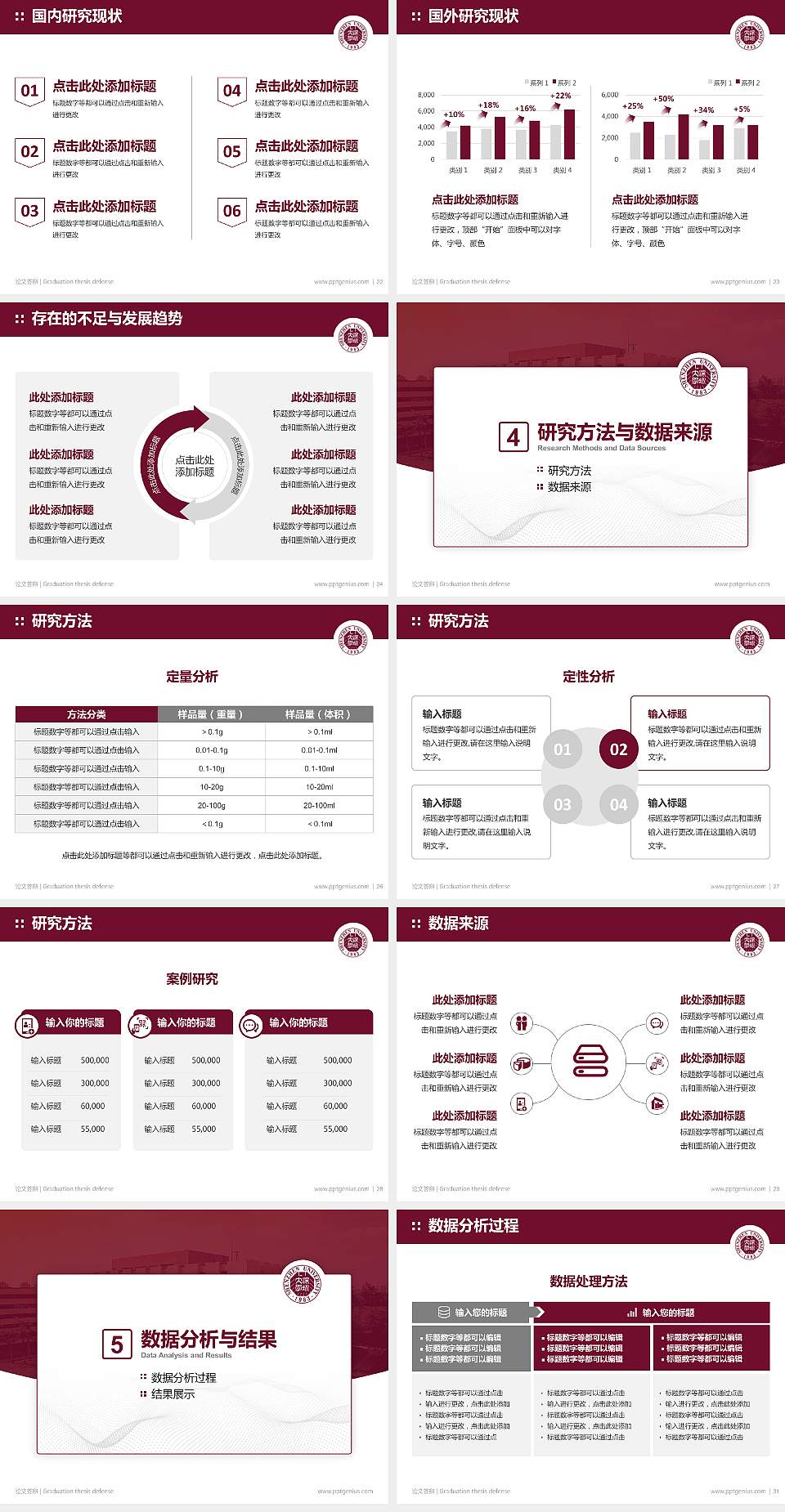 深圳大学论文答辩标准PPT模板4:3格式幻灯片预览图4