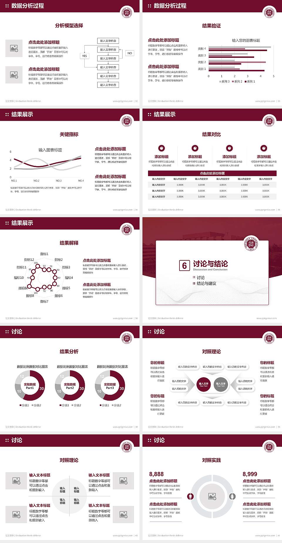 深圳大学论文答辩标准PPT模板4:3格式幻灯片预览图5