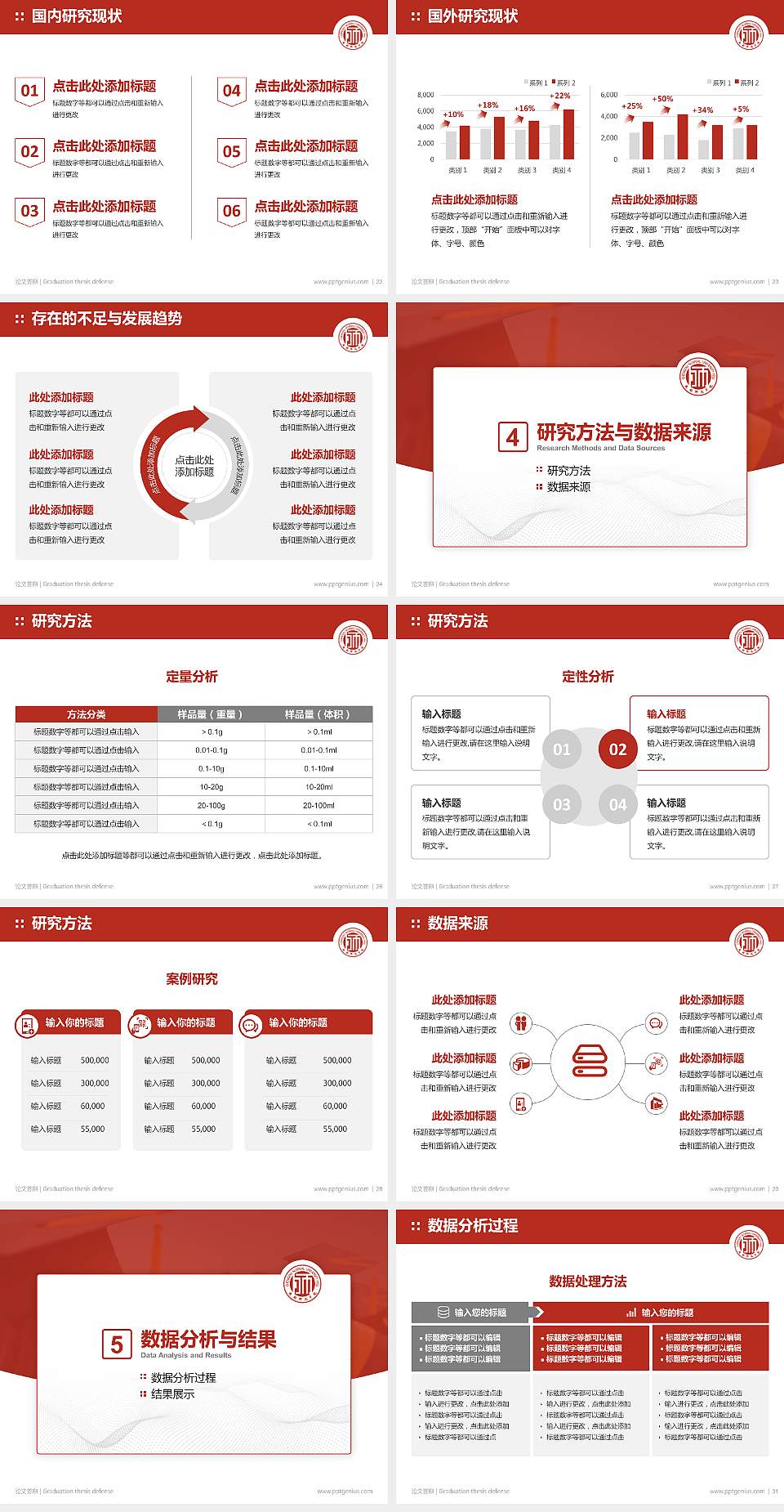成都师范学院论文答辩标准PPT模板4:3格式幻灯片预览图4