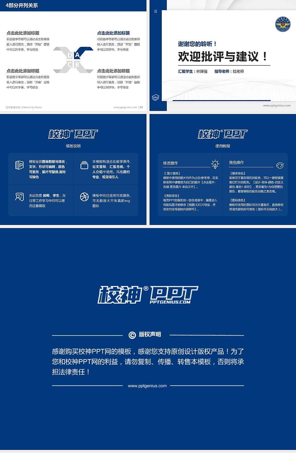 空军勤务学院硕士研究生/本科生毕业论文答辩/开题报告通用PPT模板下载4:3格式幻灯片预览图5