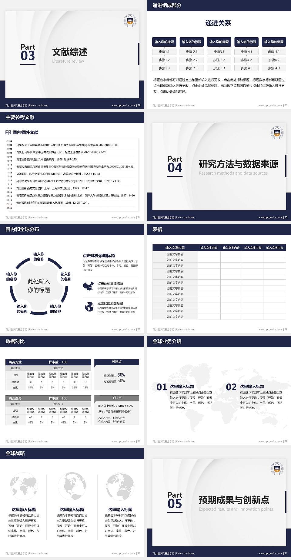 新乡医学院三全学院硕士研究生/本科生毕业论文答辩/开题报告通用PPT模板下载4:3格式幻灯片预览图4