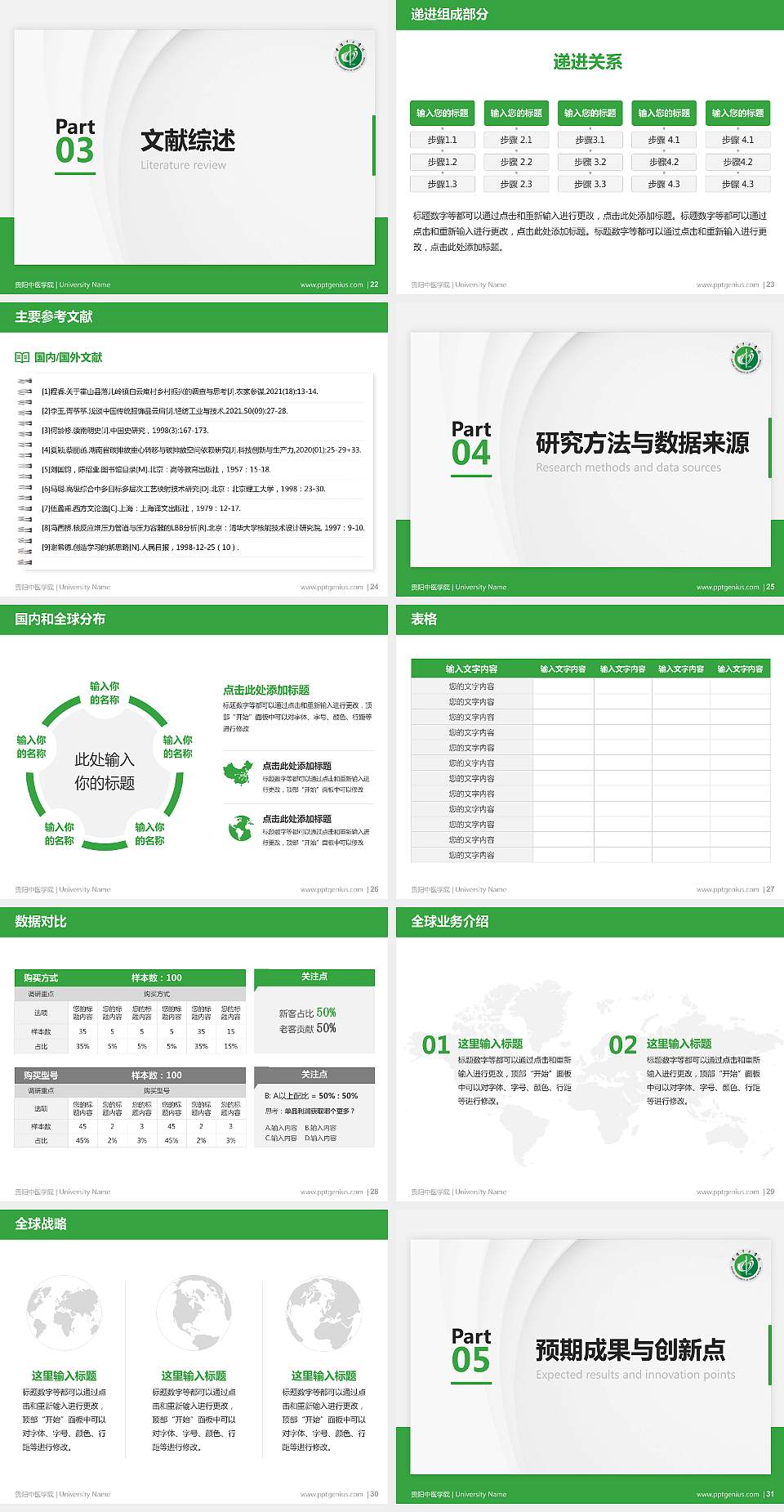 贵阳中医学院硕士研究生/本科生毕业论文答辩/开题报告通用PPT模板下载4:3格式幻灯片预览图4
