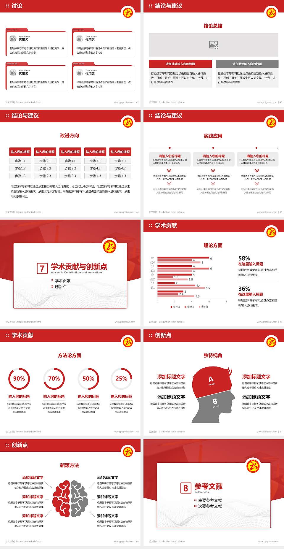 山东杏林科技职业学院论文答辩标准PPT模板4:3格式幻灯片预览图6