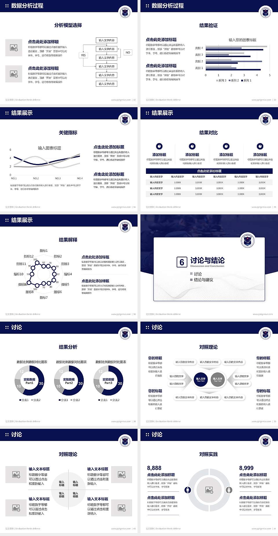 天津公安警官职业学院论文答辩标准PPT模板4:3格式幻灯片预览图5