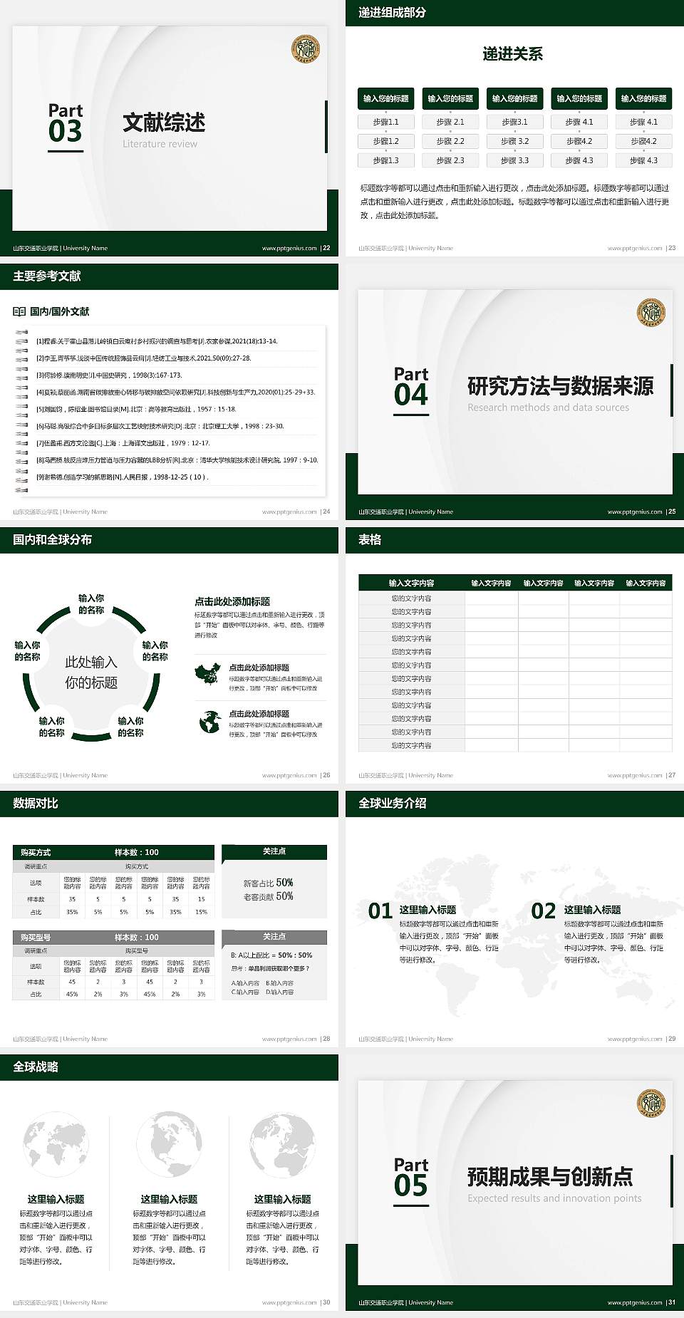 山东交通职业学院硕士研究生/本科生毕业论文答辩/开题报告通用PPT模板下载4:3格式幻灯片预览图4