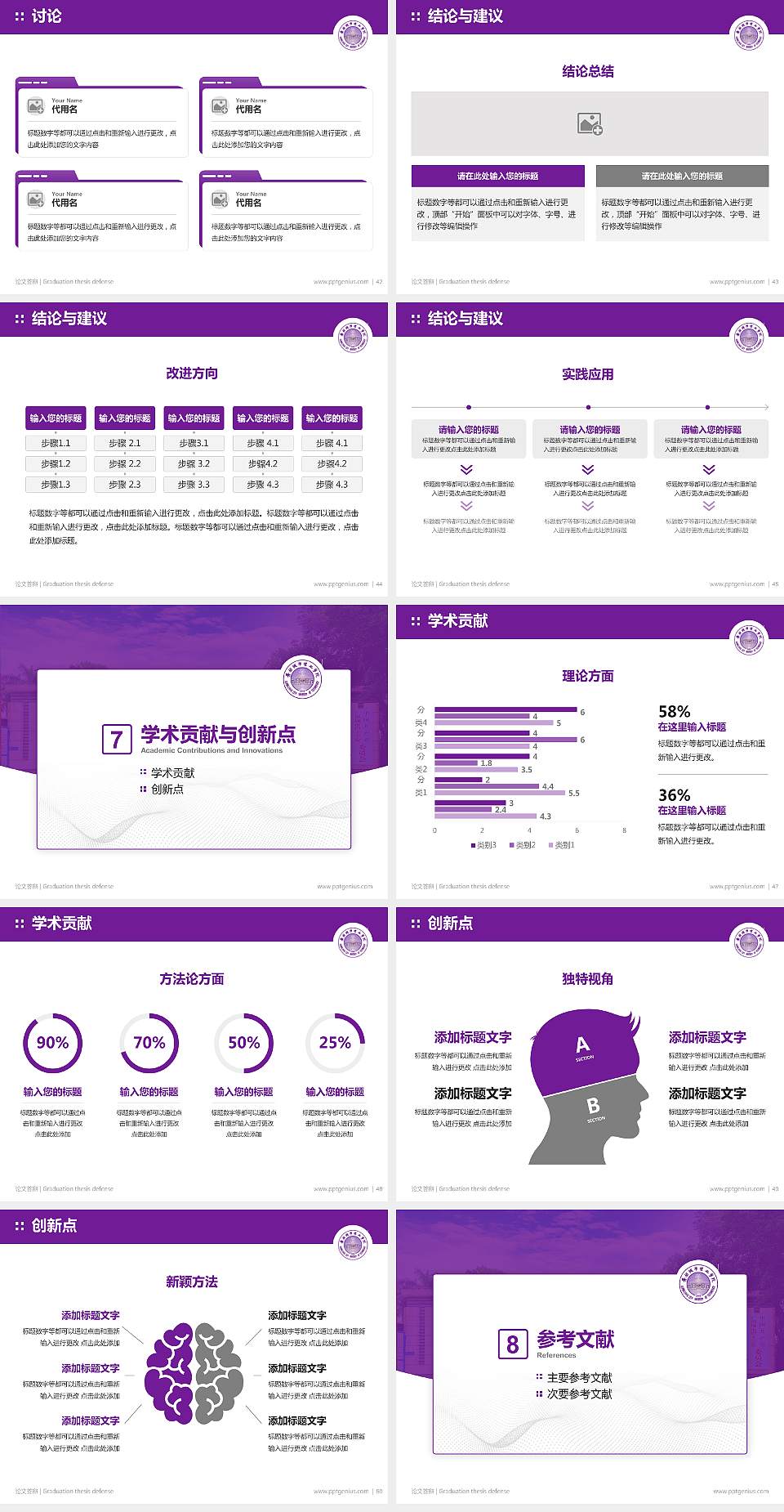 广州城市理工学院论文答辩标准PPT模板4:3格式幻灯片预览图6