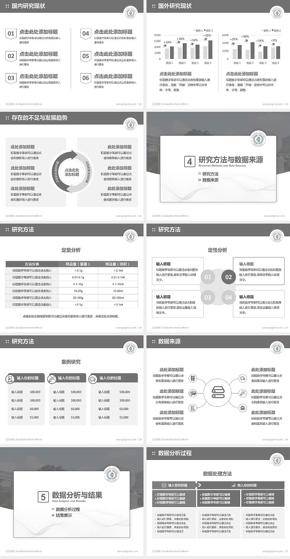 昆明卫生职业学院论文答辩标准PPT模板4:3格式幻灯片预览图4