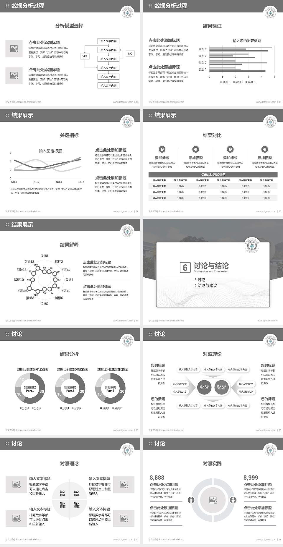 昆明卫生职业学院论文答辩标准PPT模板4:3格式幻灯片预览图5