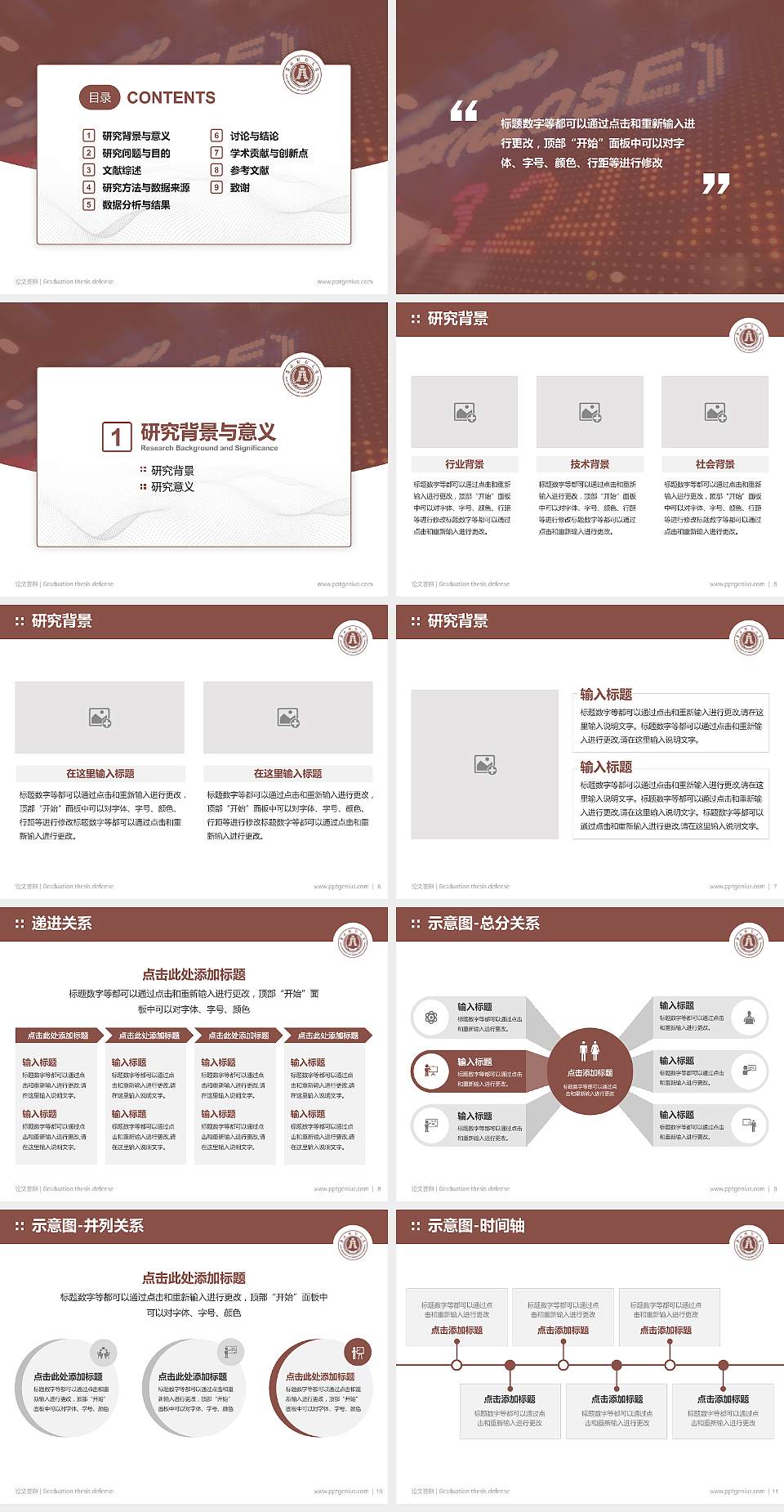 吉林财经大学论文答辩标准PPT模板4:3格式幻灯片预览图2