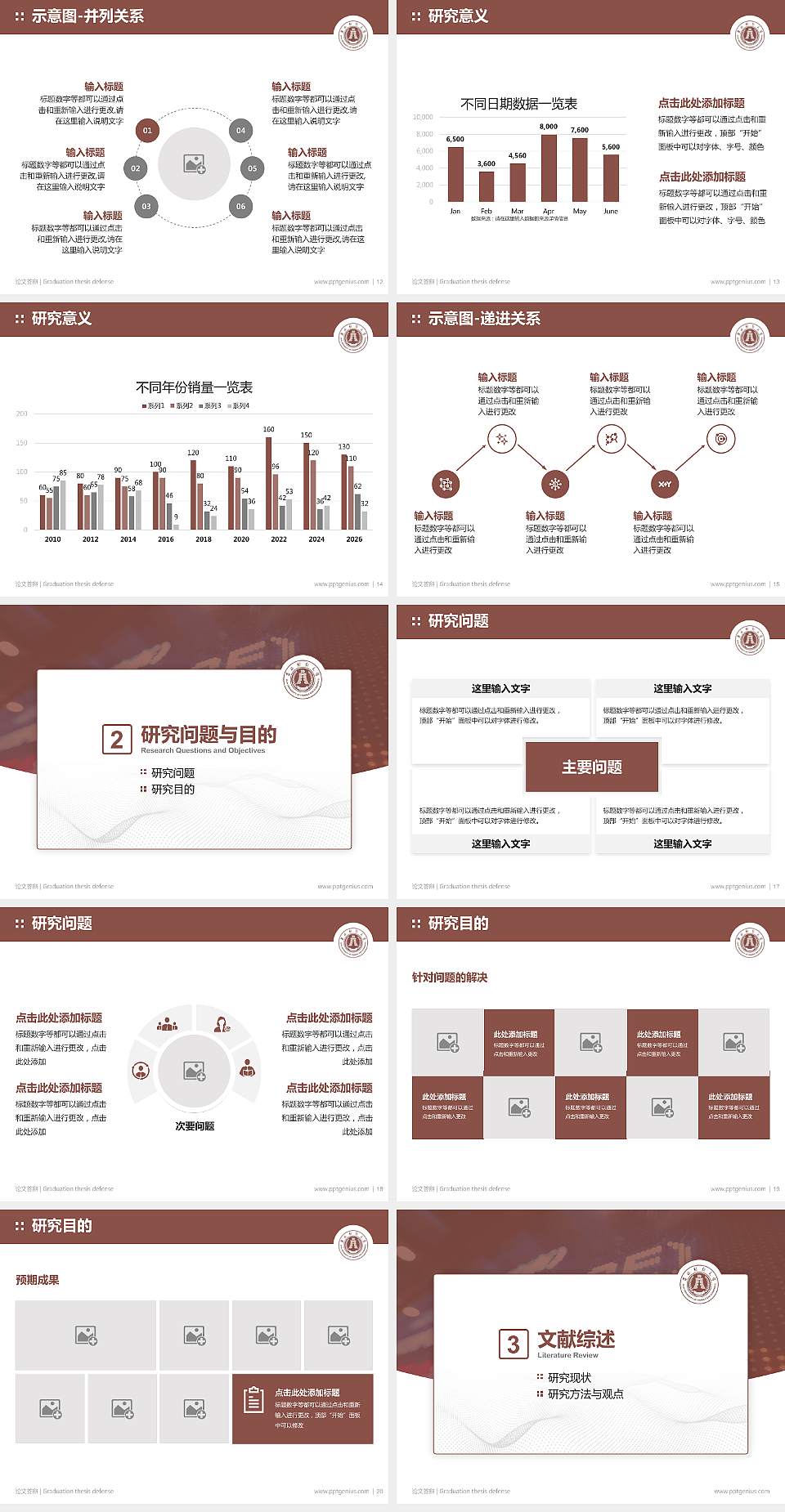 吉林财经大学论文答辩标准PPT模板4:3格式幻灯片预览图3