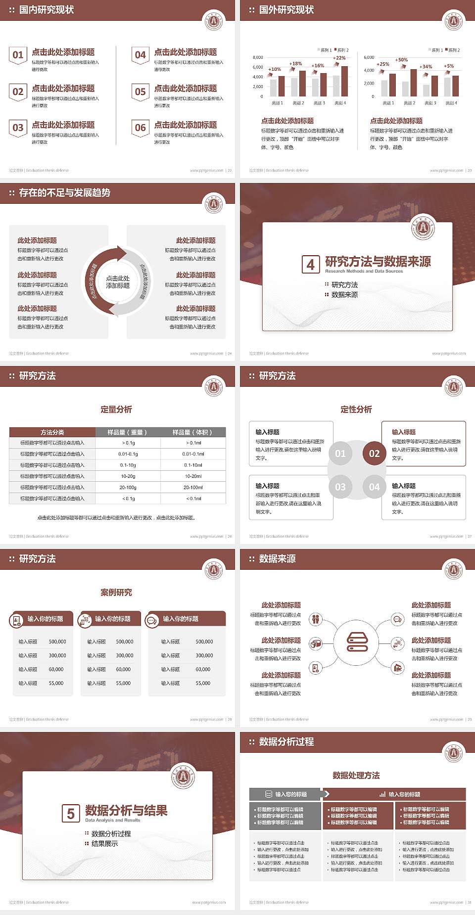 吉林财经大学论文答辩标准PPT模板4:3格式幻灯片预览图4