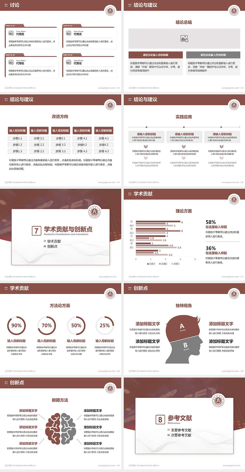 吉林财经大学论文答辩标准PPT模板4:3格式幻灯片预览图6