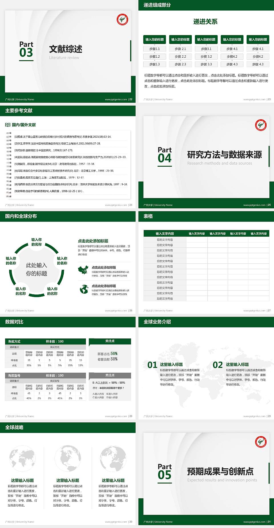 广州大学硕士研究生/本科生毕业论文答辩/开题报告通用PPT模板下载4:3格式幻灯片预览图4