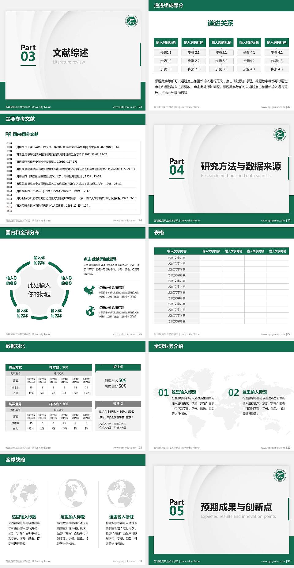 新疆应用职业技术学院硕士研究生/本科生毕业论文答辩/开题报告通用PPT模板下载4:3格式幻灯片预览图4