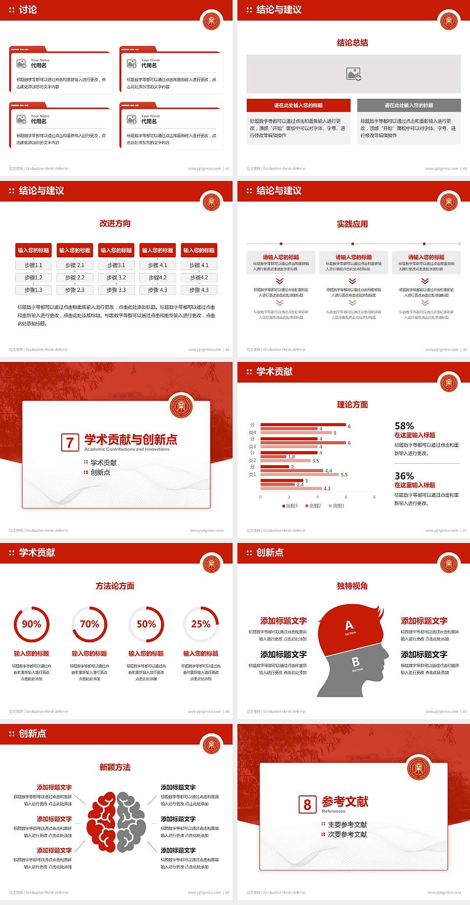 赤峰工业职业技术学院论文答辩标准PPT模板4:3格式幻灯片预览图6