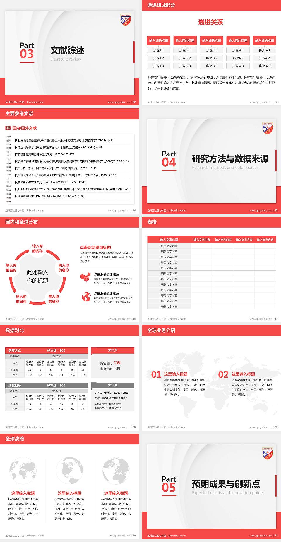 圣母无玷圣心书院硕士研究生/本科生毕业论文答辩/开题报告通用PPT模板下载4:3格式幻灯片预览图4